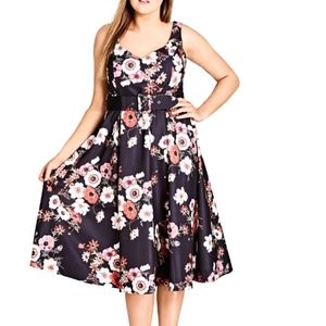 NWOT City Chic Poppy Bloom Fit and Flare Dress